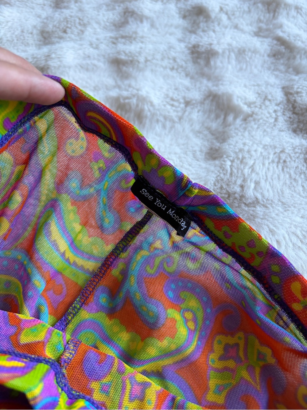 See You Monday Funky Neon Multicolored Paisley Leggings - Picture 2 of 7
